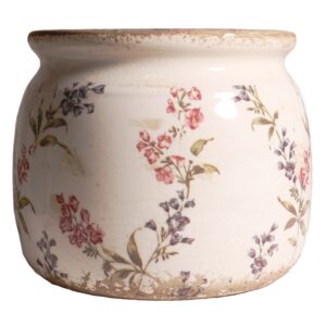 6.29in. Vintage Ceramic Indoor Planter in Purple Red_New Design